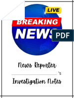 News Reporter Investigative Notes Packet