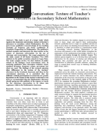 Classroom Conversation Texture of Teacher's Utterances in Secondary School Mathematics