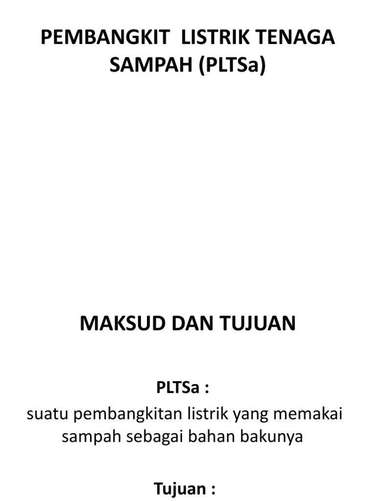 Pembangkit Listrik Tenaga Sampah Pltsa | PDF