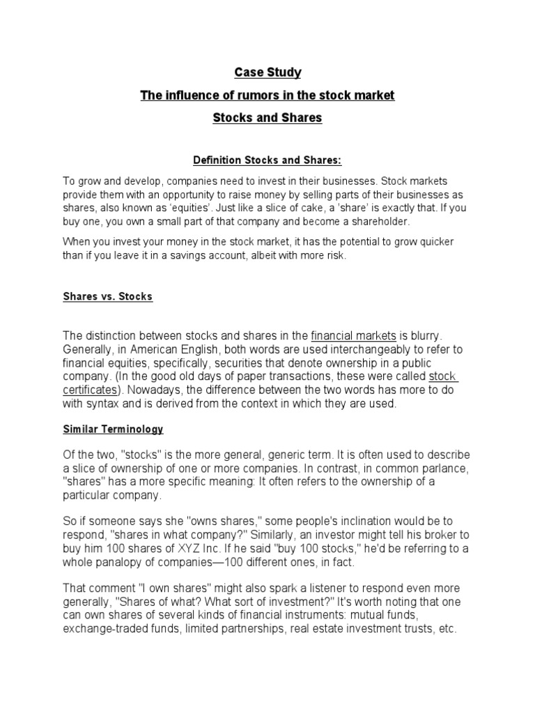 Impact of Rumors on Stock Ownership | PDF | Rumor | Stocks