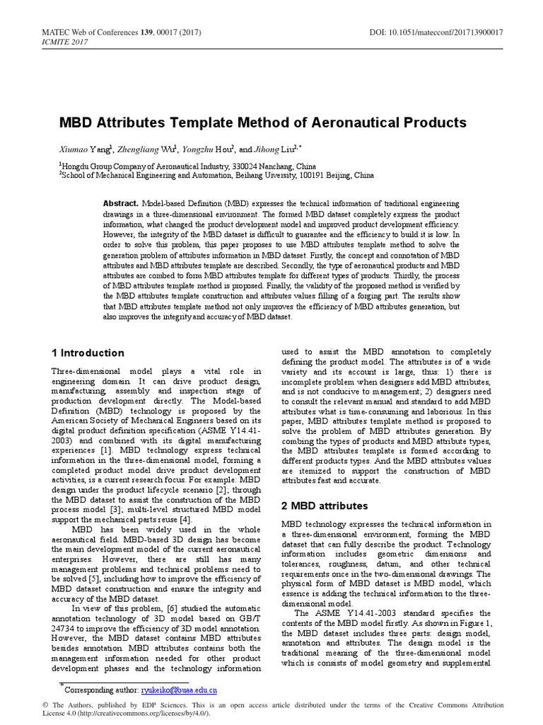 Model Based Definition MBD Attributes PDF Product Lifecycle Pipe