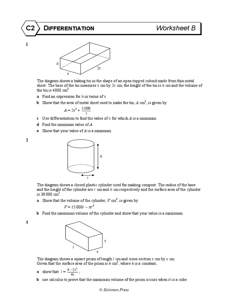 Differentiation for Volume Optimization | PDF | Teaching Methods ...
