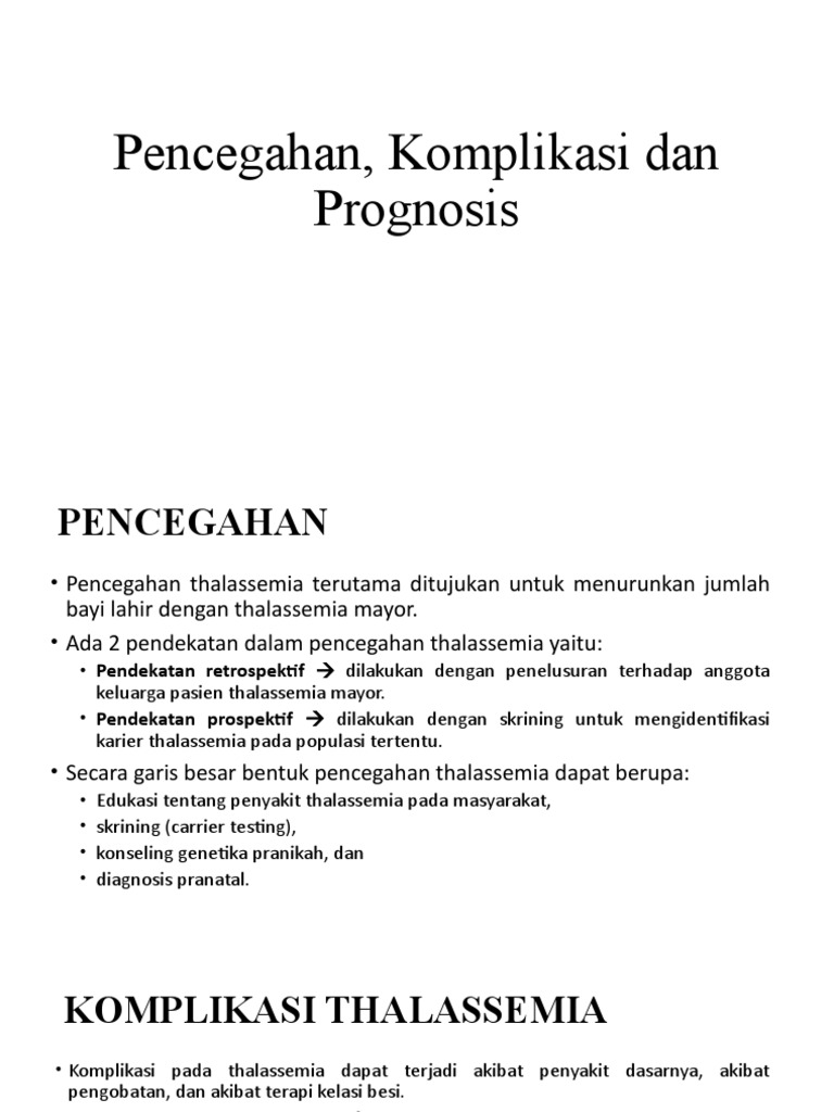 Pencegahan, Komplikasi Dan Prognosis | PDF | Sains & Matematika
