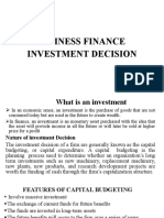 Business Finance Investment Decision: Lecturer: Hibak A. Nouh