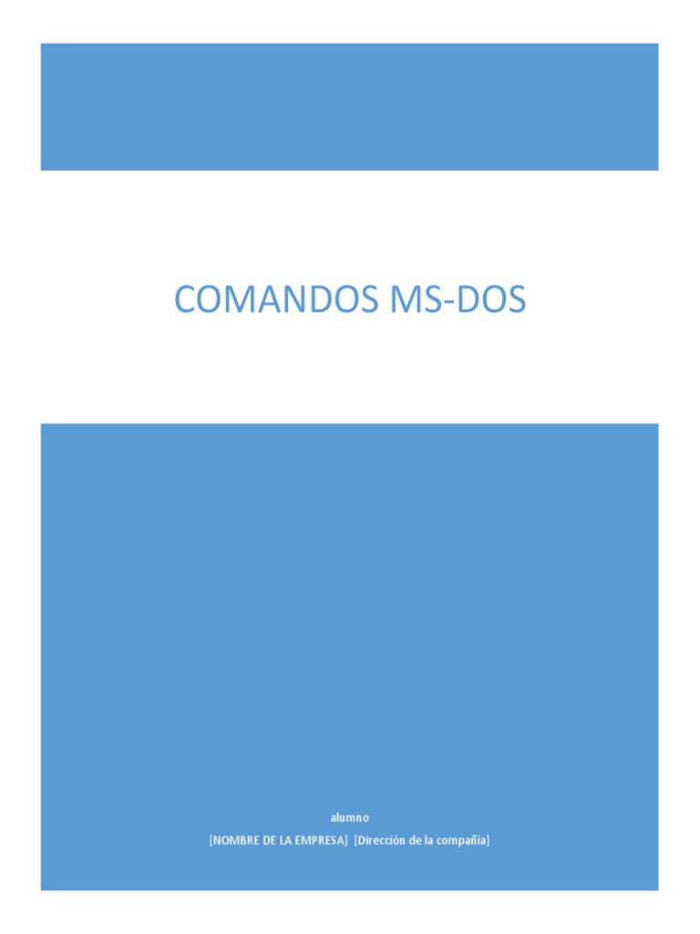 Comandos Esenciales de MS-DOS | PDF | Archivo de computadora | Disco ...