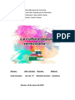 La Cultura Popular Venezolana. Cindy Gonzalez (Formato PDF)