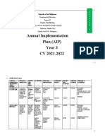 Annual Implementation Plan (AIP) Year 3 CY 2021-2022: Department of Education Region XI