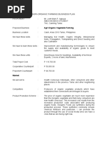 Agri-Organic Farming Business Plan
