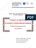 Activitati Schimb de Bune Practici Traditii Si Obiceiuri in Operele Scriitorilor Romani