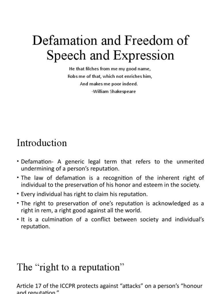 Defamation Law: Rights and Protections | PDF | Defamation | Punitive ...