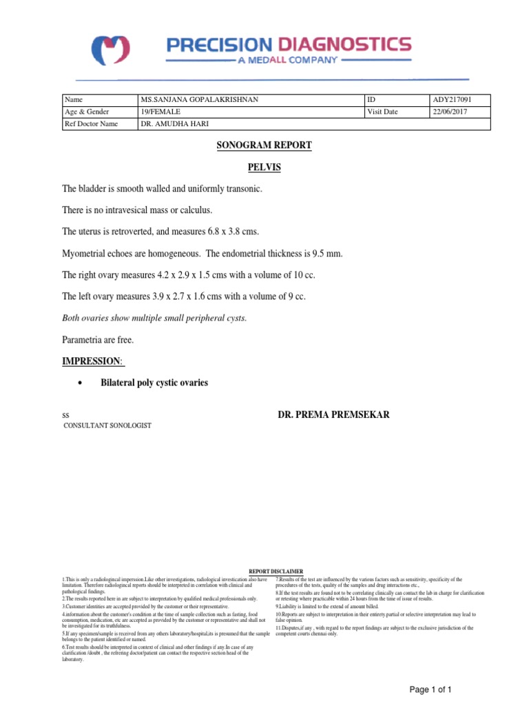 Pcod Sonogram | PDF | Medical Ultrasound | Radiology
