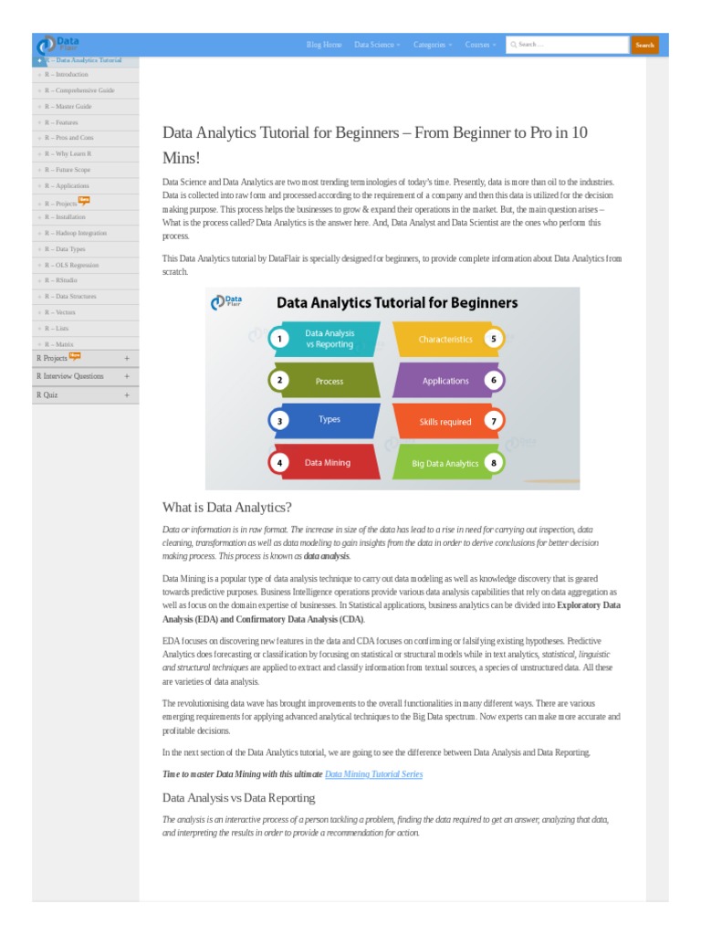 Flair data analytics tutorial pdf data analysis predictive analytics