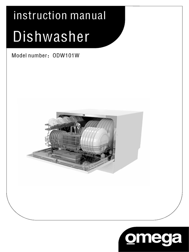 Omega ODW101W Benchtop Dishwasher User Manual PDF Dishwasher Ac