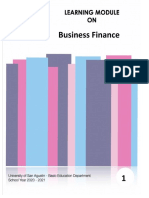 Business Finance Pre - Test and Lesson 1