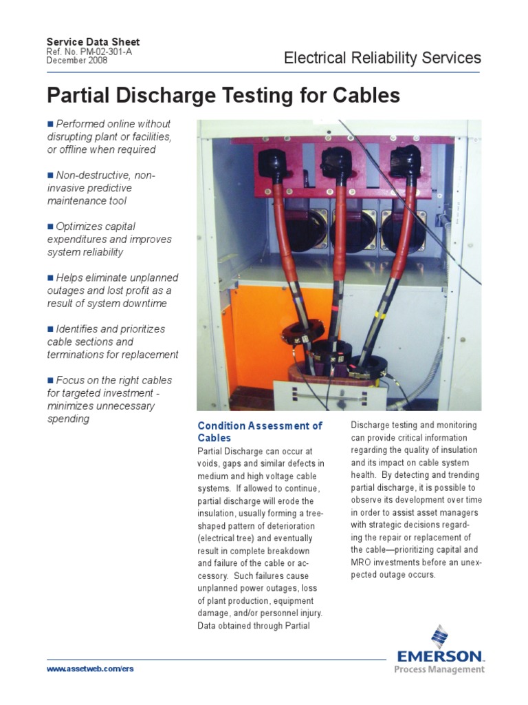 Partial Discharge Testing For Cables Electrical Reliability Services PDF Reliability