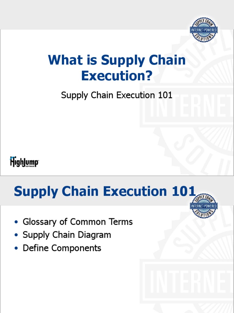 Supply Chain Execution Overview | PDF | Supply Chain | Logistics