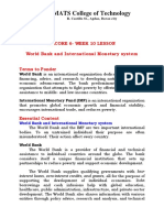 MATS College of Technology: Bacore 6-Week 10 Lesson World Bank and International Monetary System