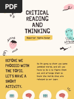 Critical reading and thinking (R&W)