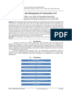 Estimation and Management of Construction Cost: Mr. Souvik Ray, Asst. Prof. R. Christopher Daniel Raj