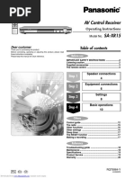 AV Control Receiver SA-XR15: Operating Instructions