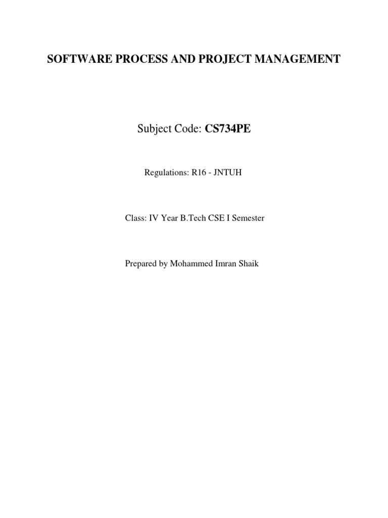Software process and project management an analysis of key concepts
