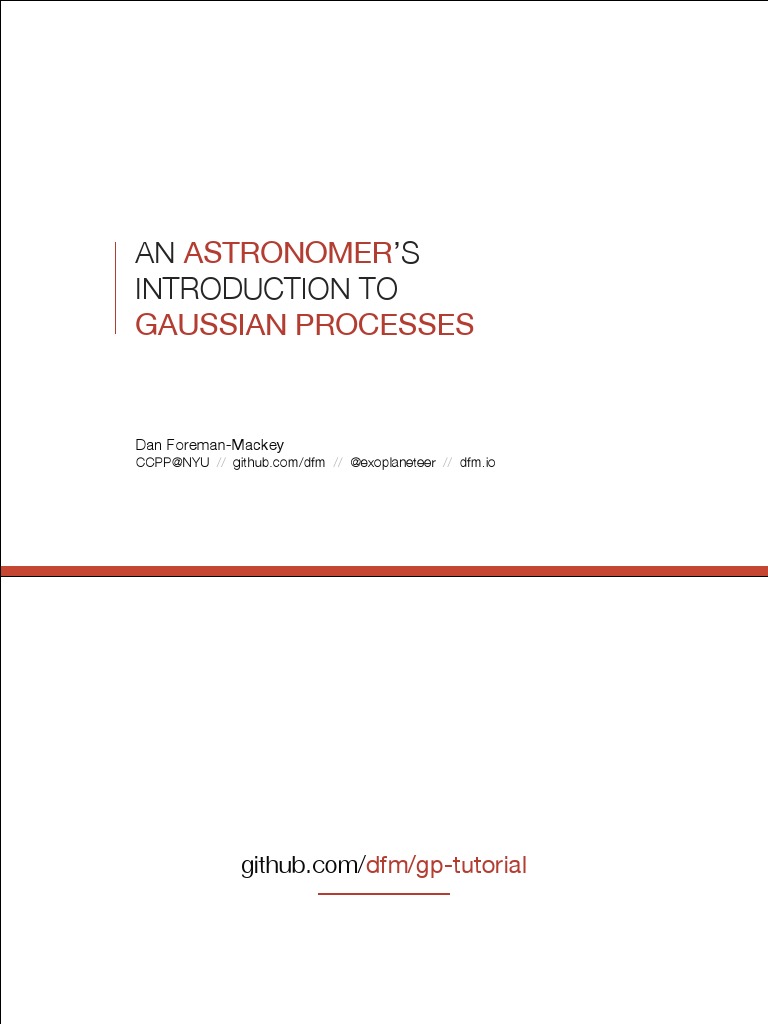 An Astronomer's Introduction To Gaussian Processes | PDF | Astrophysics ...