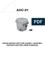 Drum Heated Settler (Honey Liquifier / Decristlizator) User'S Manual