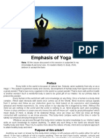 Emphasis of Yoga: Knowledge & Personal View. Its Readers Liberty To Study, Think, Believe or Accept The Facts