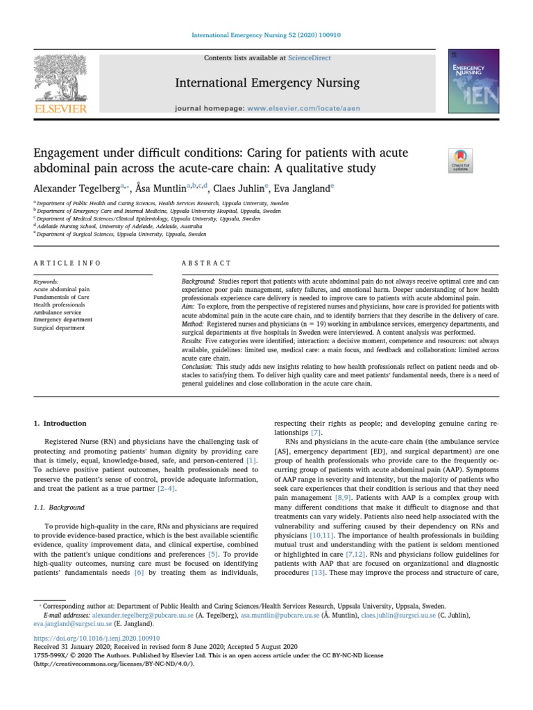 International Emergency Nursing Sciencedirect PDF Emergency