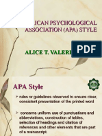 American Psychological Association (Apa) Style