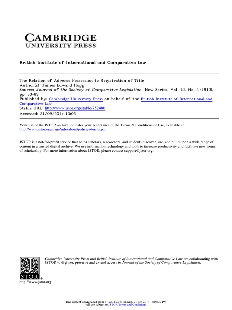 British Institute of International and Comparative Law PDF Adverse