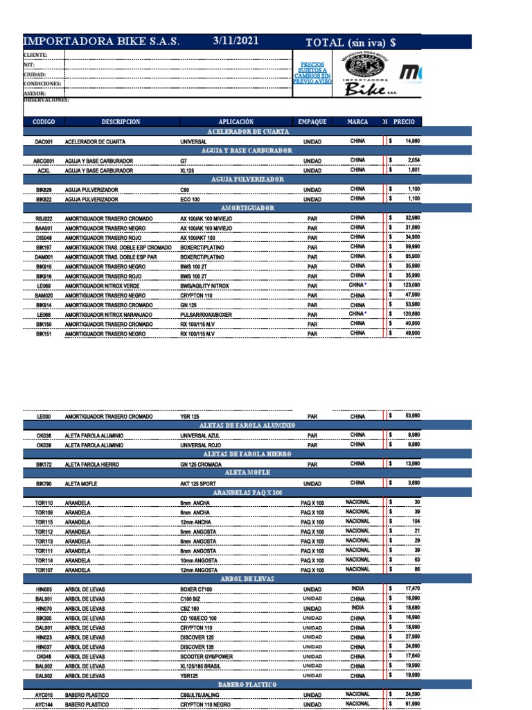 Lista de Precios Junio 27 PDF Visión Qualia