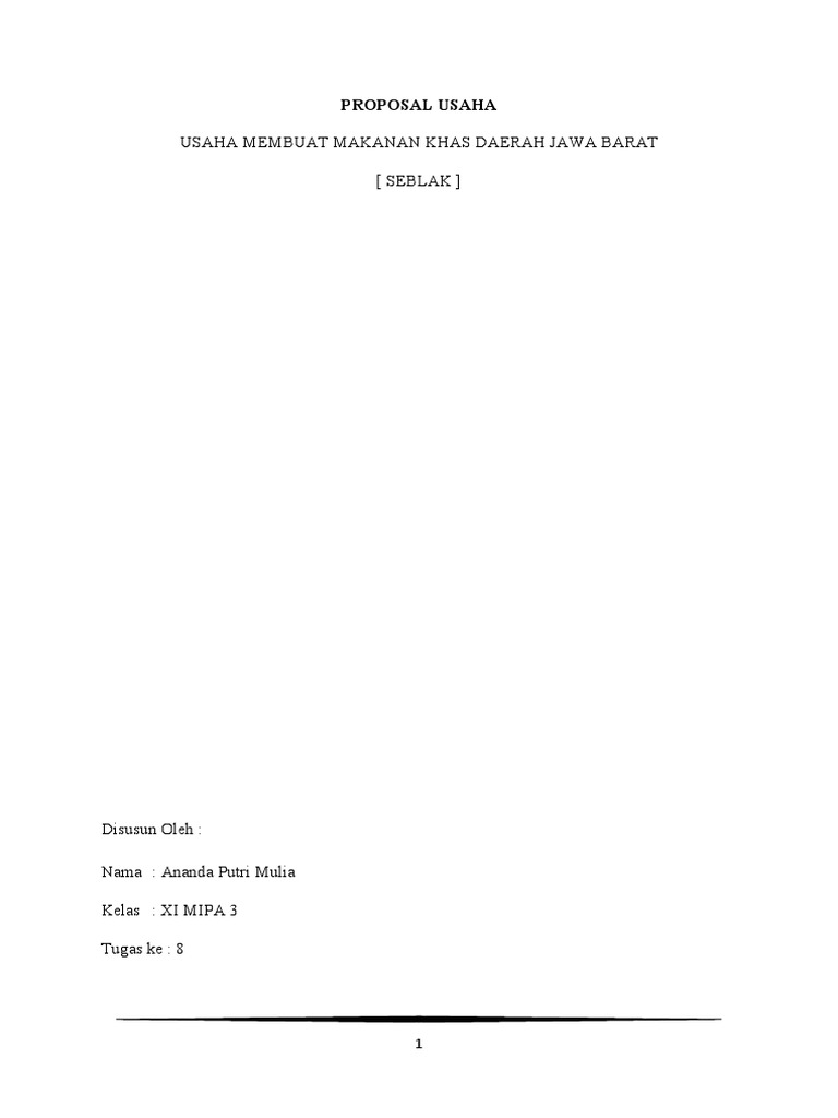 Proposal Usaha Seblak Khas Jawa Barat | PDF | Kesehatan Holistik