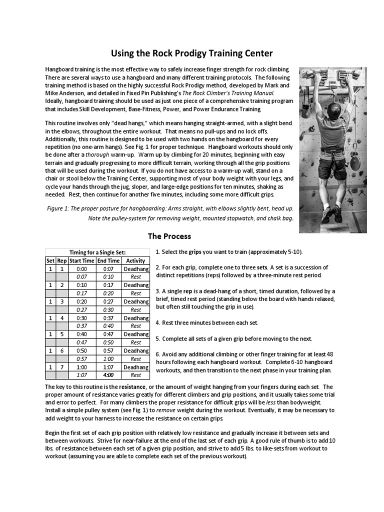 Using The Rock Prodigy Training Center PDF Rock Climbing Hobbies