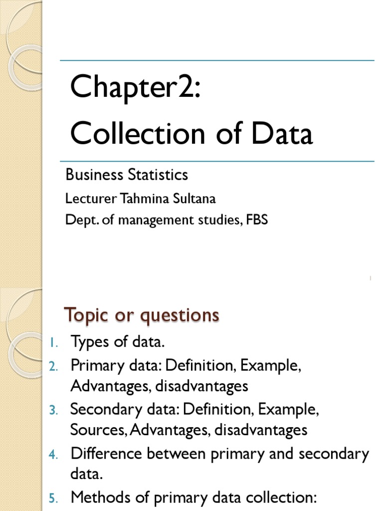 Chapter 2 - Collection of Data | PDF | Focus Group | Interview