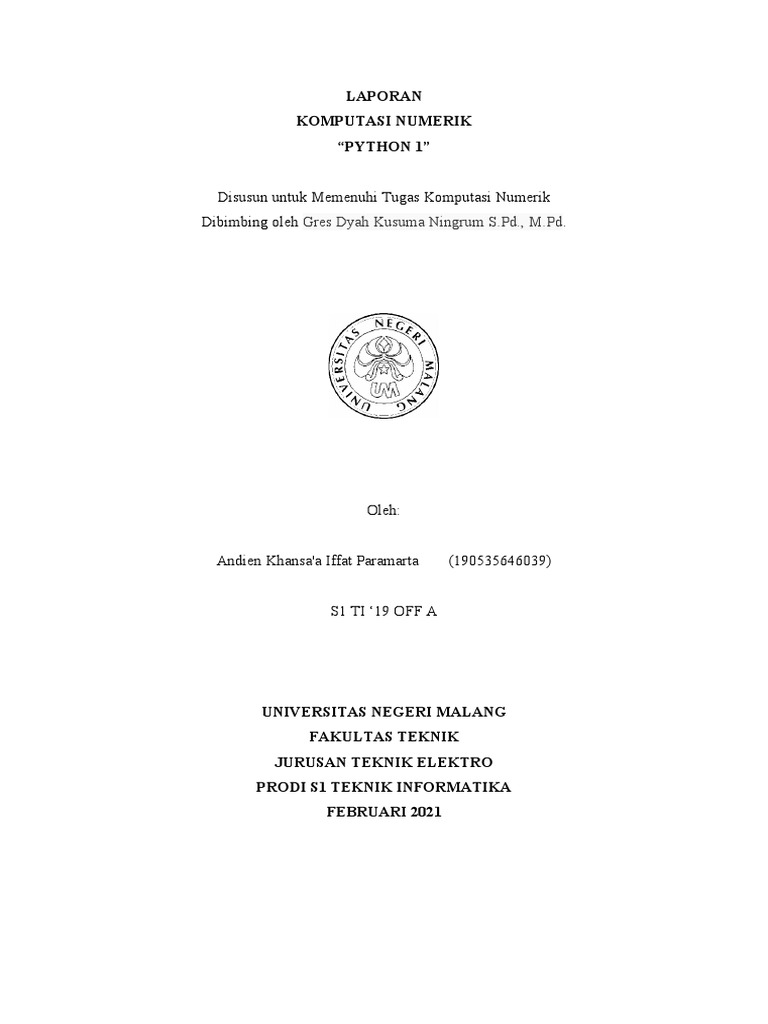 Laporan Komputasi Python | PDF