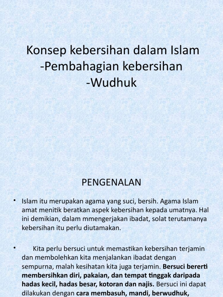 Kebersihan Diri Dalam Islam
