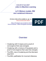 Lecture 5 - 2007 - Mixture Models, EM and Variational Inference - (HINTON)