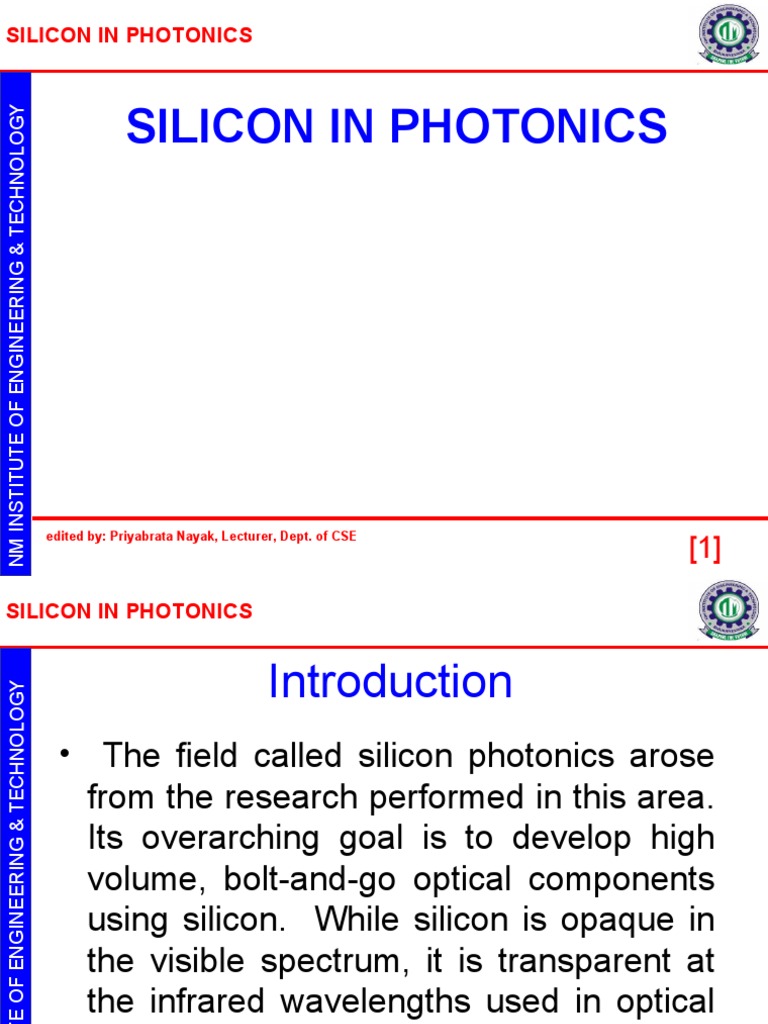 Silicon Photonics Overview and Advances | PDF | Photonics | Optics