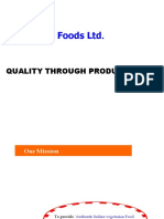 MTR Foods LTD.: Quality Through Productivity