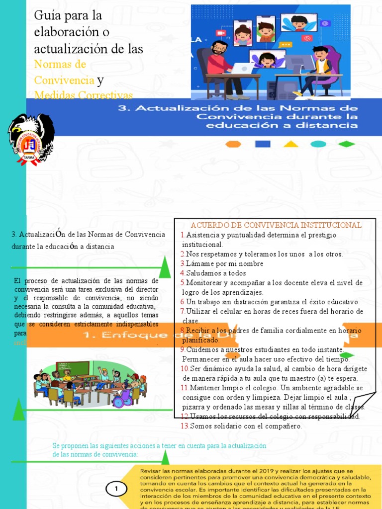Actualización de Normas de Convivencia | PDF | Salón de clases | La ...