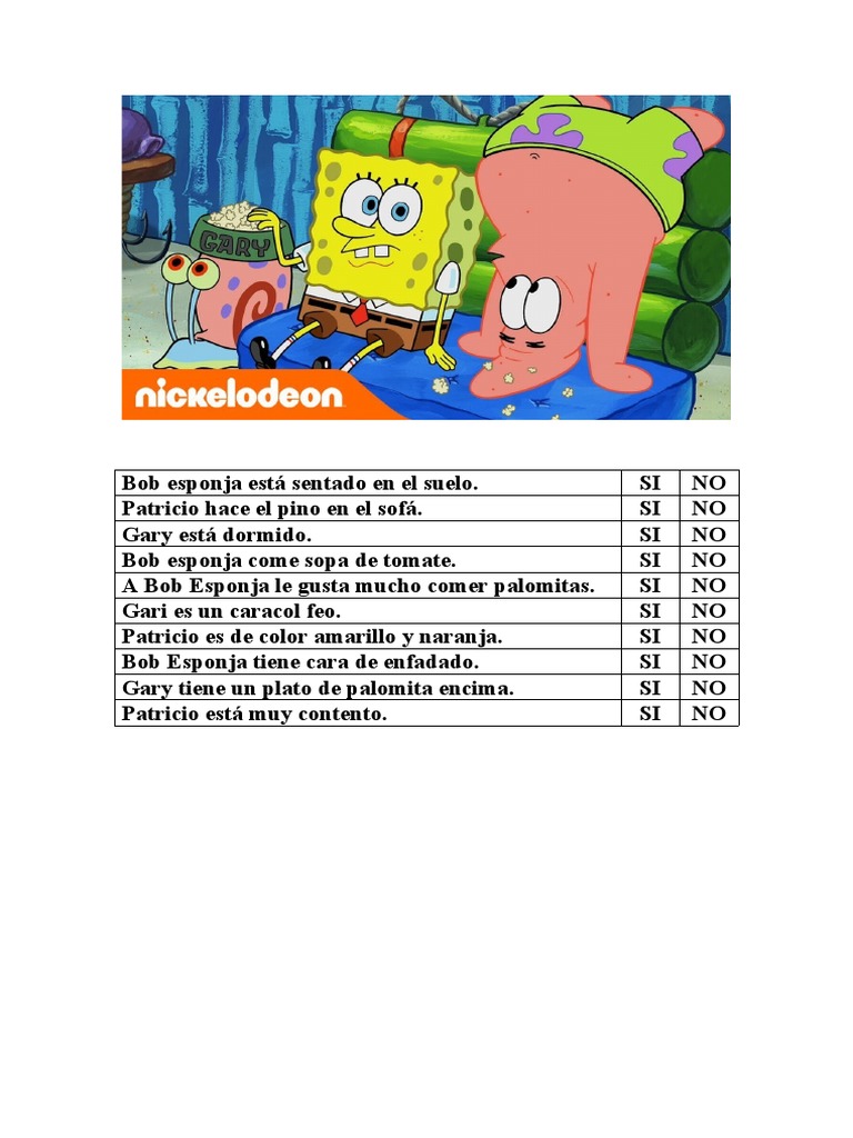 Bob Esponja y Patricio en la Sopa | PDF