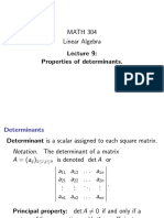 MATH 304 Linear Algebra Properties of Determinants