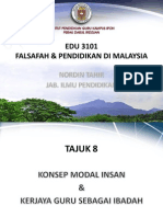 Tajuk 8 - Konsep Modal Insan & Kerjaya Guru Sebagai Ibadah