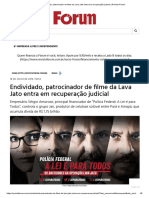 Endividado, Patrocinador de Filme Da Lava Jato Entra em Recuperação Judicial - Revista Fórum