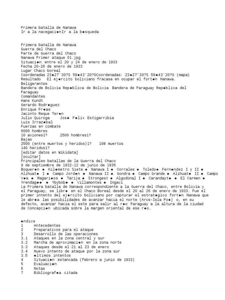 Primera Batalla de Nanawa | PDF | Bolivia | Paraguay