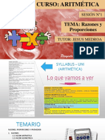 SESIÓN N°1 - Aritmética - Razones y Proporciones