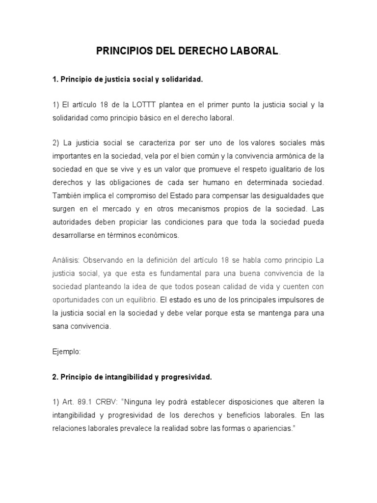 Principios | PDF | Derecho laboral | Justicia
