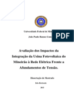 Avalia o Dos Impactos Da Integra o Da Usina Fotovoltaica Do Mineir o Rede El Trica Frente a Afundamentos de Tens o