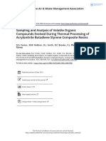 Sampling and Analysis of Volatile Organic Compounds Evolved During Thermal Processing of Acrylonitrile Butadiene Styrene